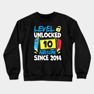 10th Birthday  Level 10  Awesome 2014 Video Crewneck Sweatshirt